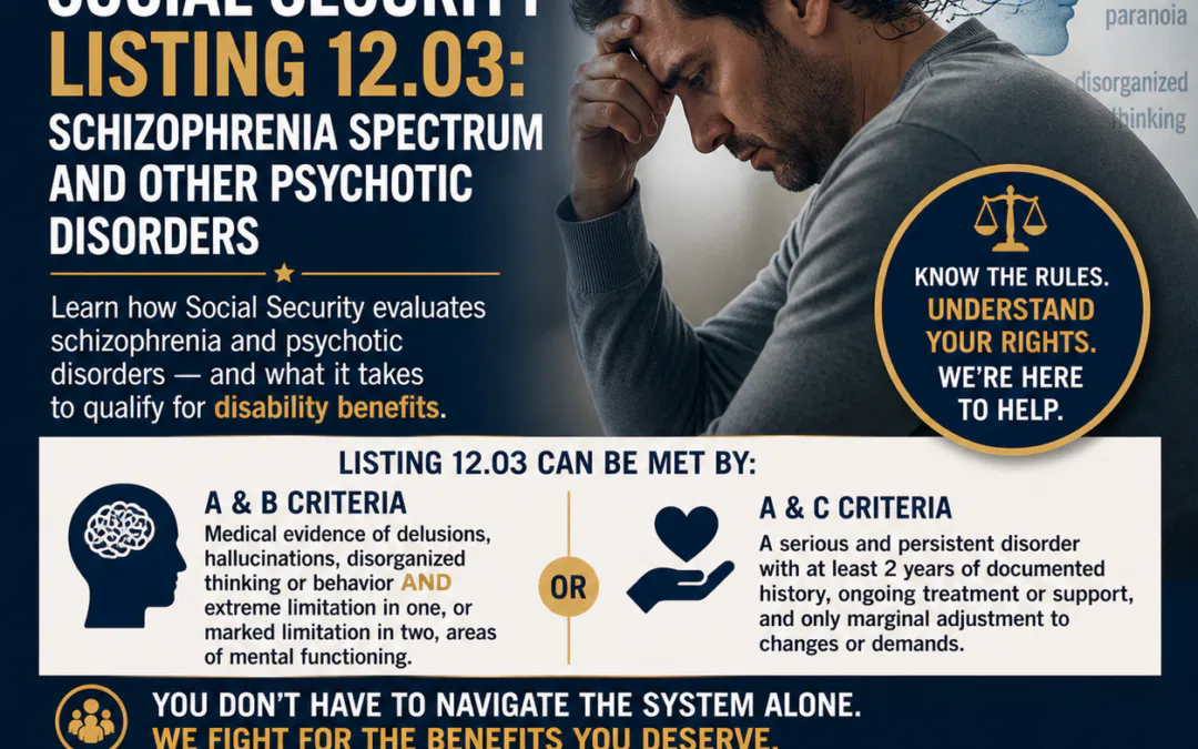 Understanding Social Security Disability Listing 12.03: Schizophrenia Spectrum and Other Psychotic Disorders